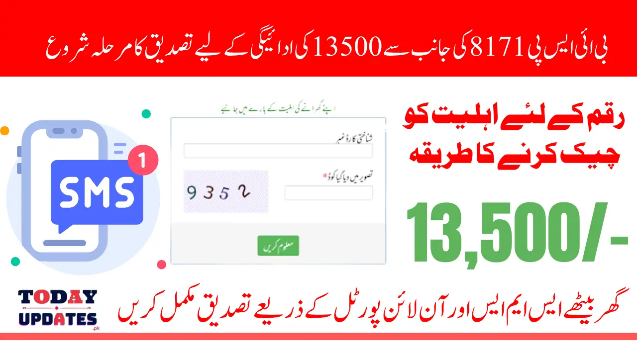 BISP 8171 Payment Eligibility Check Through Online Portal And SMS Via 8171