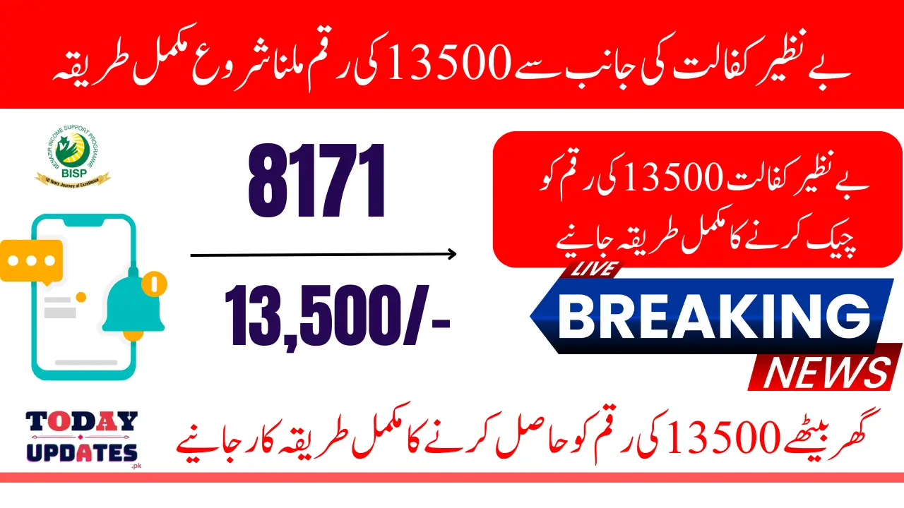 Benazir Kafalat 13500 Installment 2025 Check Status Through 8171 And Know Details Of Widrawal