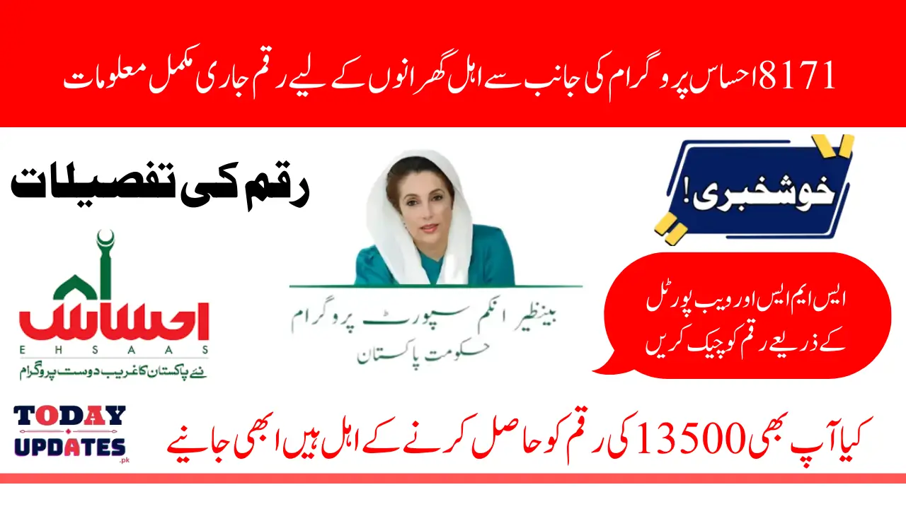 8171 Check Online CNIC Ehsaas Program 13500 Payment Using Web Portal And SMS