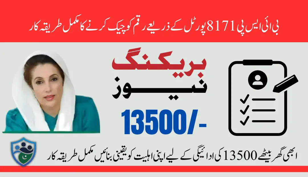 BISP 8171 Portal 2025 Check Eligibility Status for 13500 Payment Using CNIC