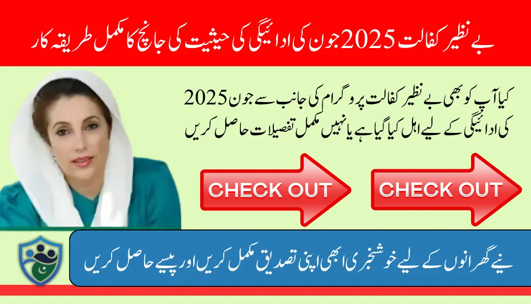 Benazir Kafalat June Payment Status Verification-For Newly Registered Families