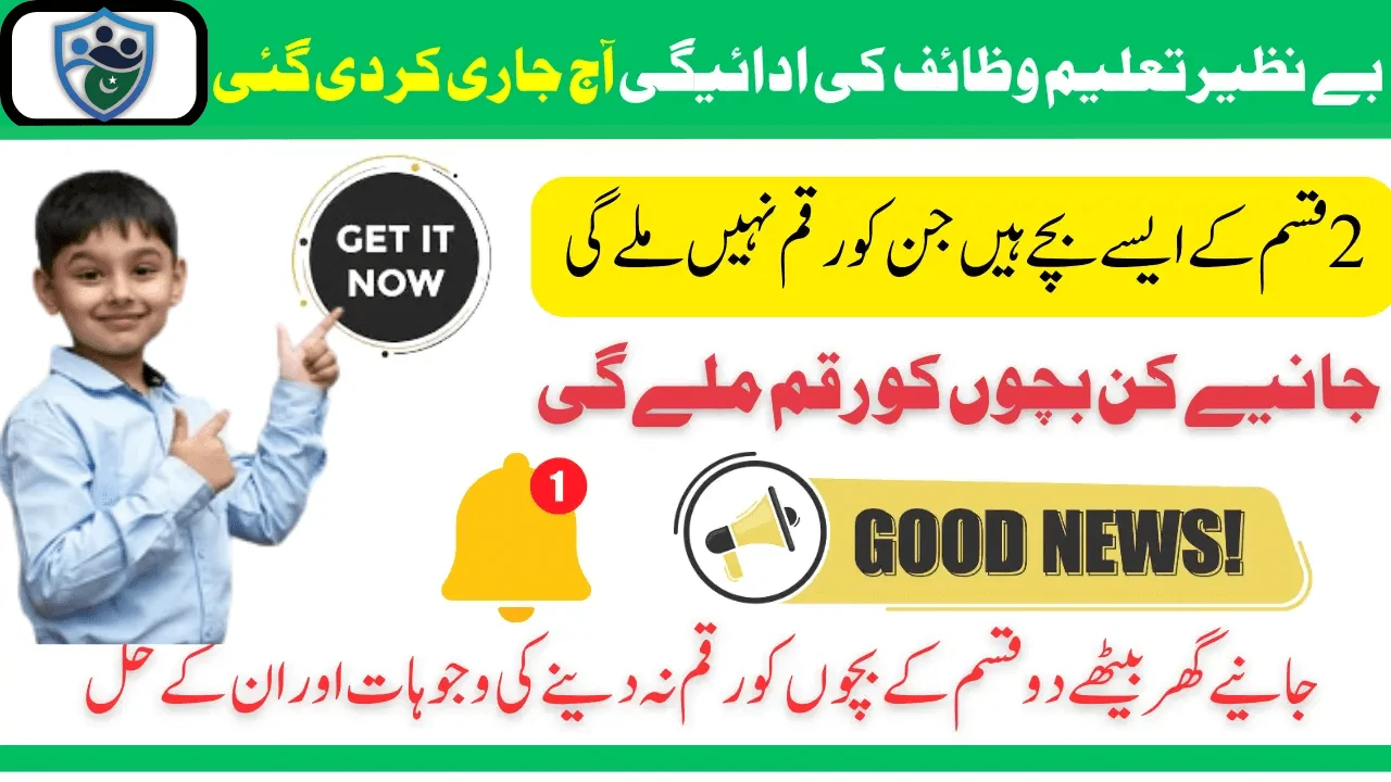 Benazir Taleemi Wazaif Payment Released Today, Two Categories Still Pending